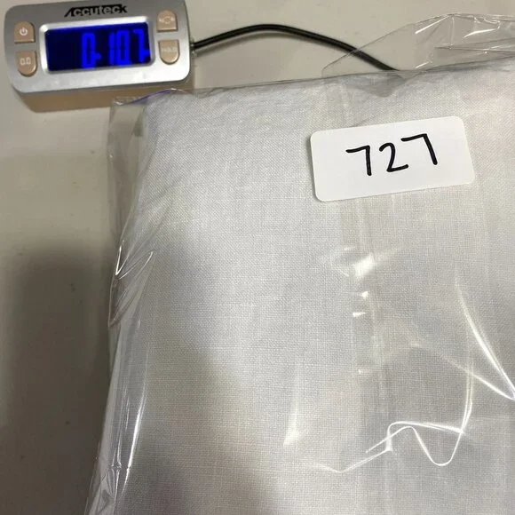 Magic Linen Women's Adria Color Block Linen 3/4 Sleeve Dress Size M White Gray - Picture 9 of 9